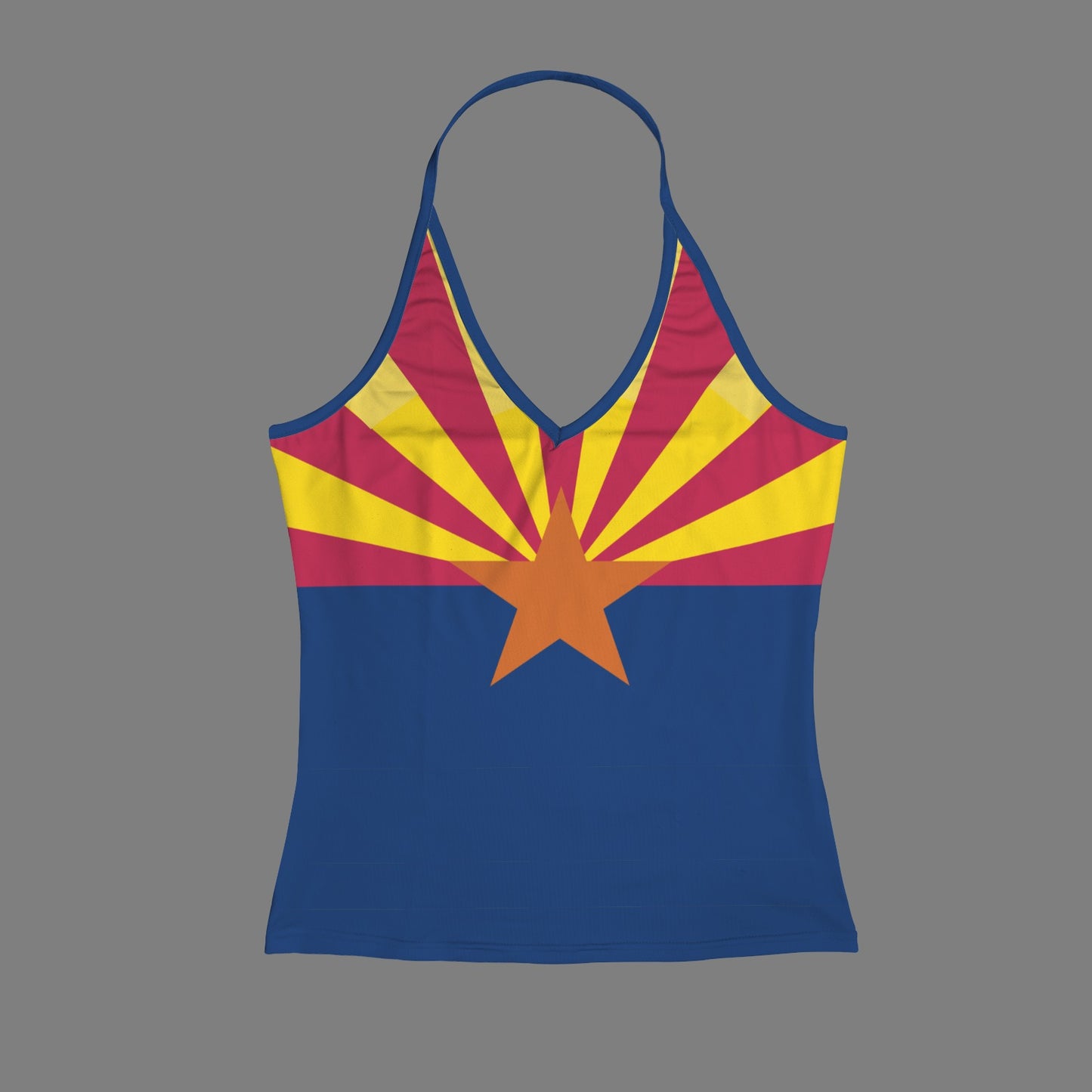 Arizona Flag Inspired V-neck Halter Open Back Tank Top