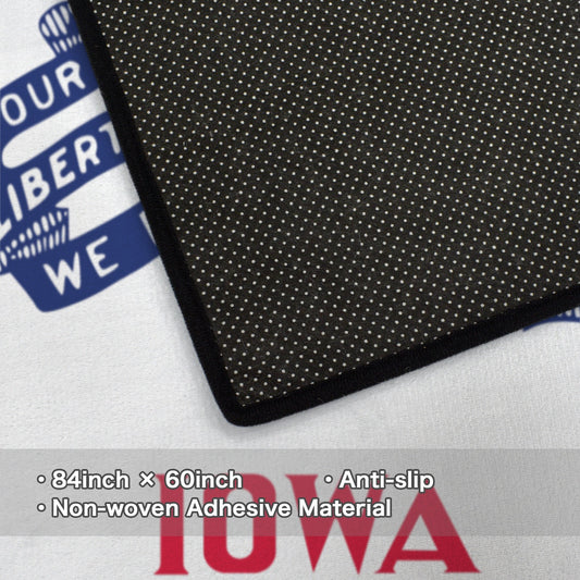 Iowa Flag Inspired 84x60 Inch Area Rug with Black Binding (Made in the USA)