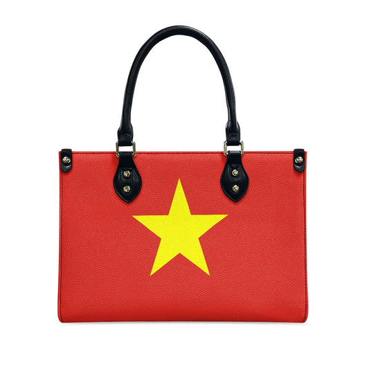 Vietnam Flag Star Style PU Leather Handbag – Bold and Versatile - Luv My Flag