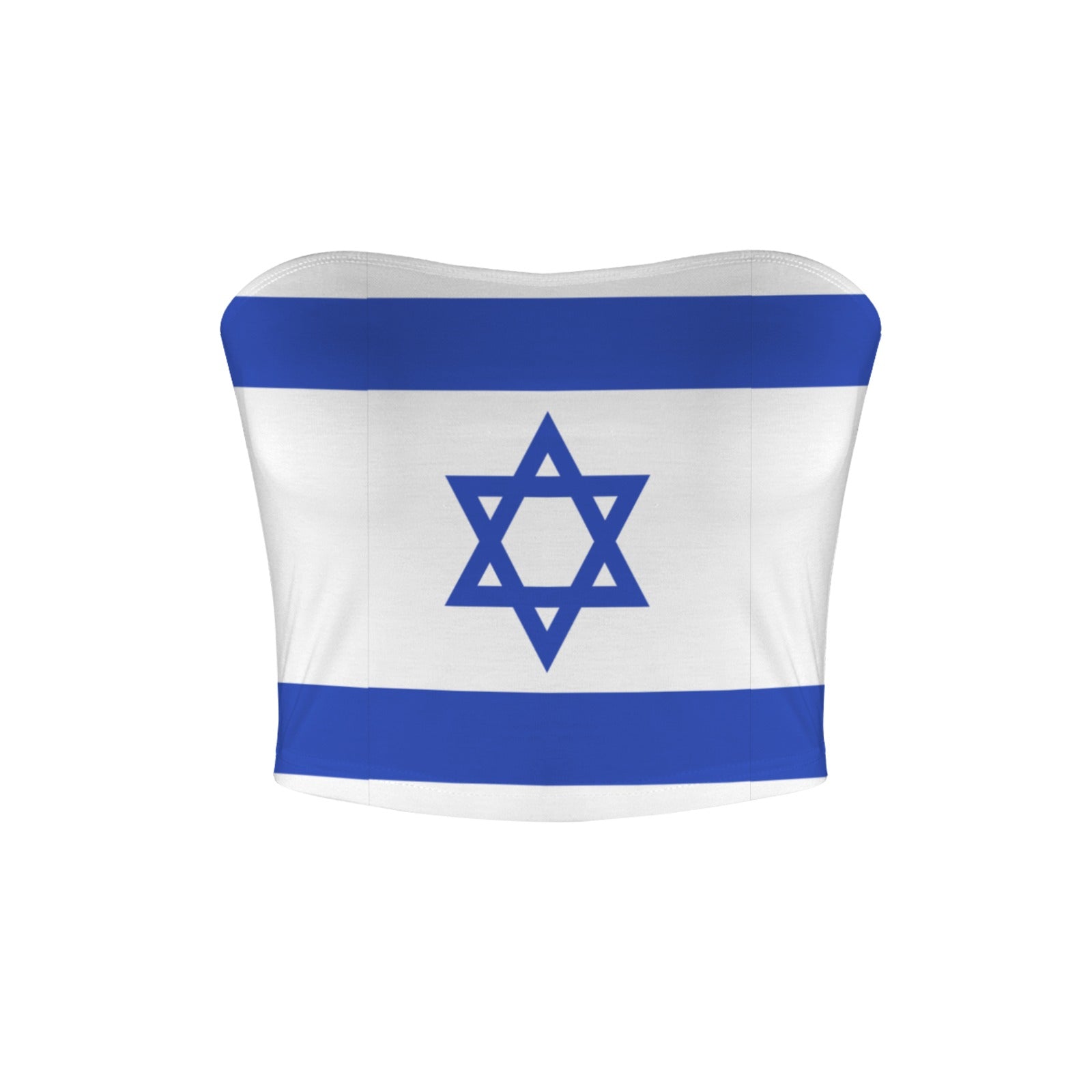 Strapless top featuring Israel flag design by [Brand].