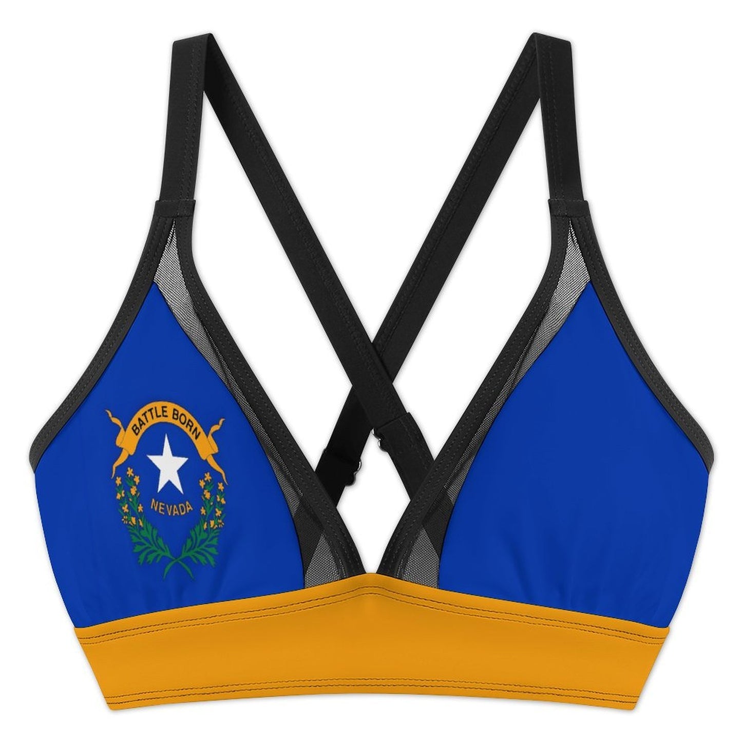 Nevada Flag Inspired Women's Mesh Drawstring Skirt and Swimsuit Set