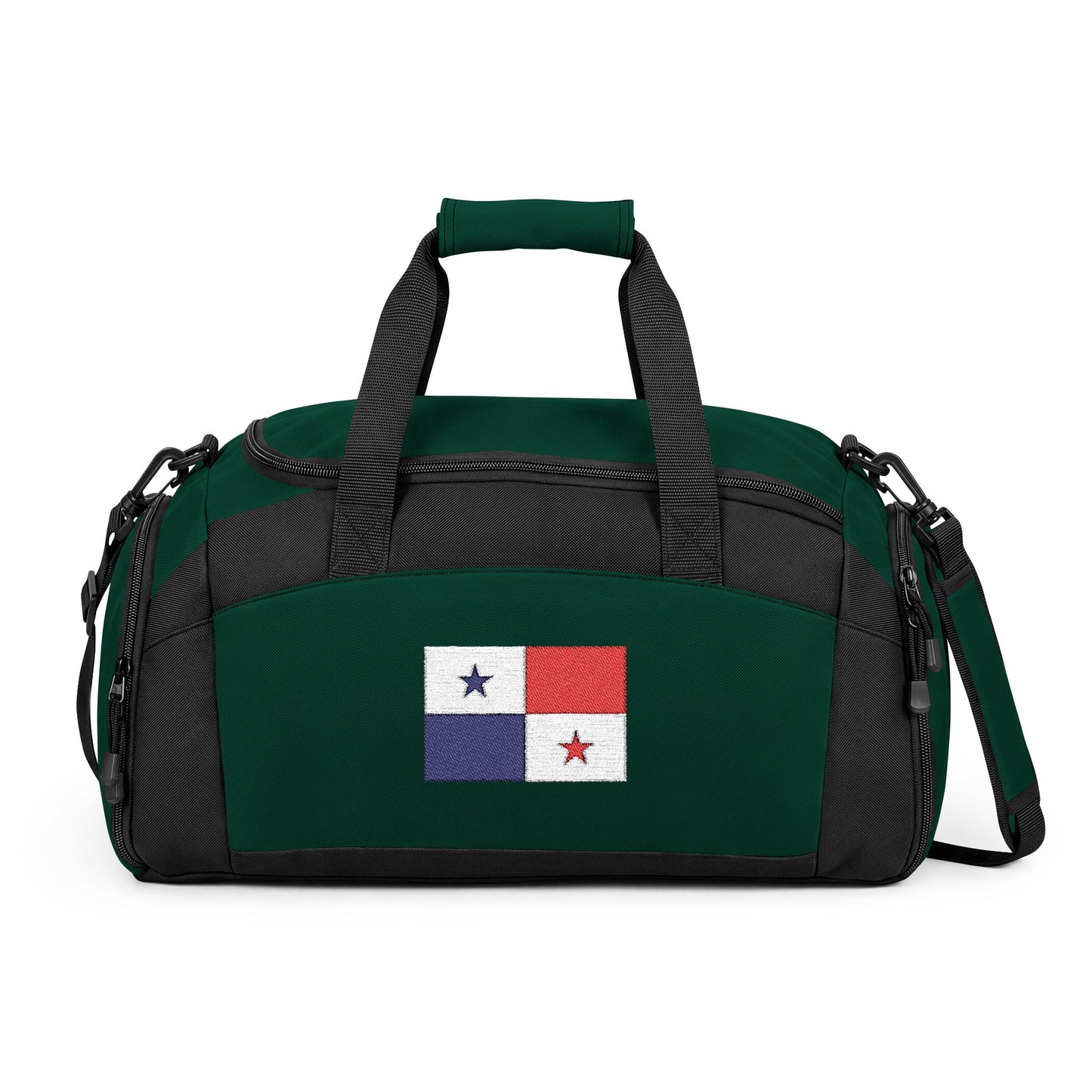 Panama Flag Gym Bag — Black Duffle with Embroidered Panama Flag