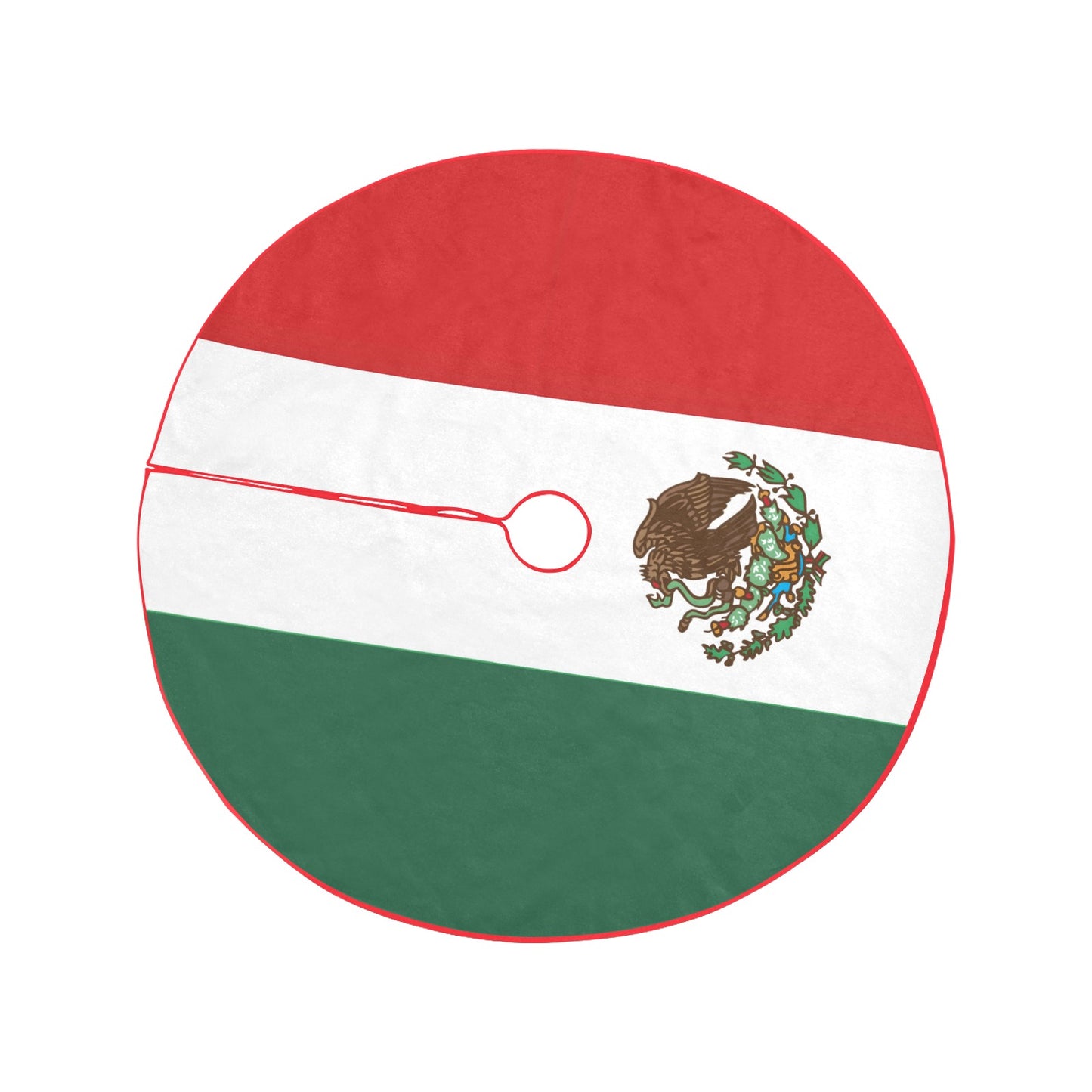Mexico Flag Inspired Thick Christmas Tree Skirt 47" x 47"