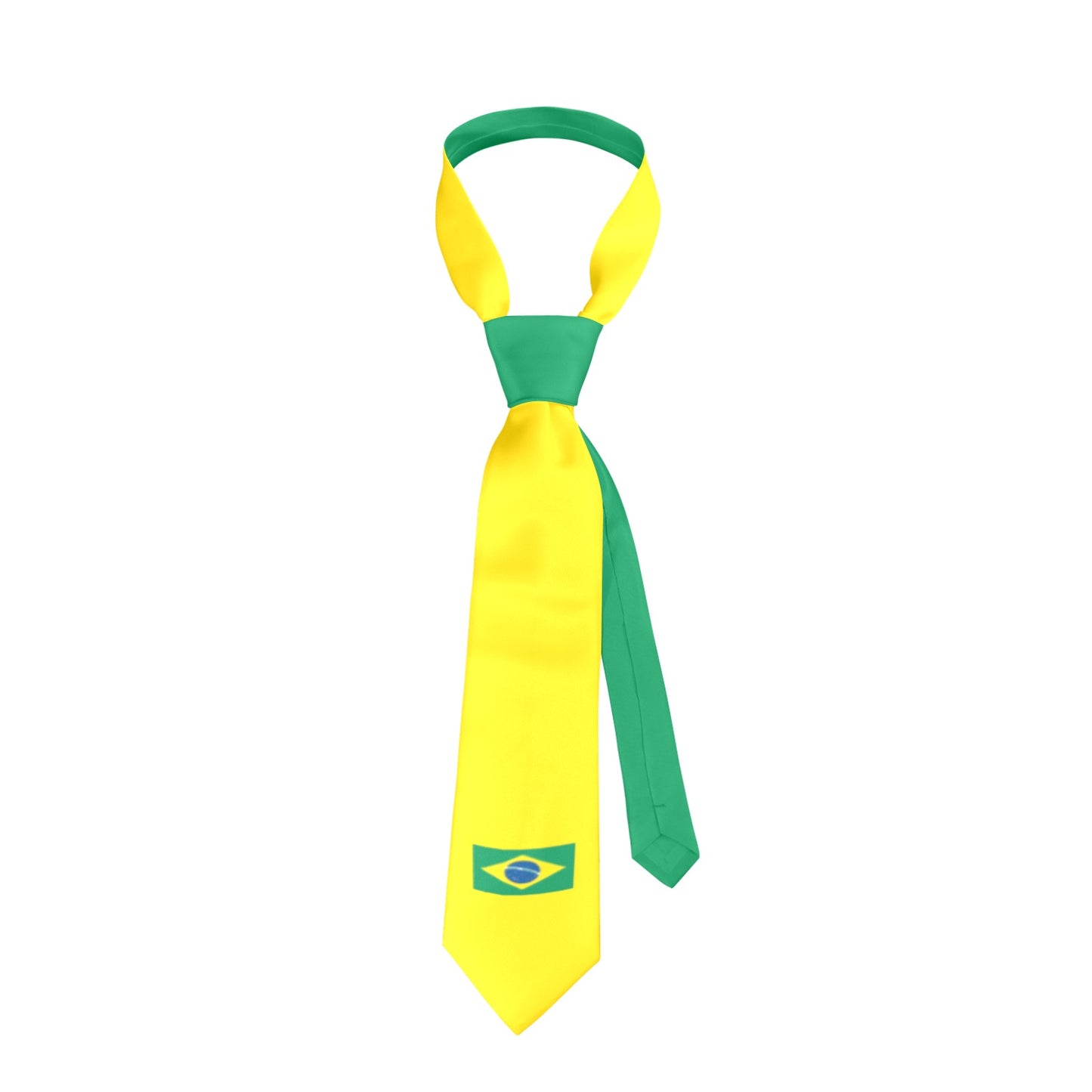 Brazil Flag Inspired Style-2 Classic Necktie (Two Sides)