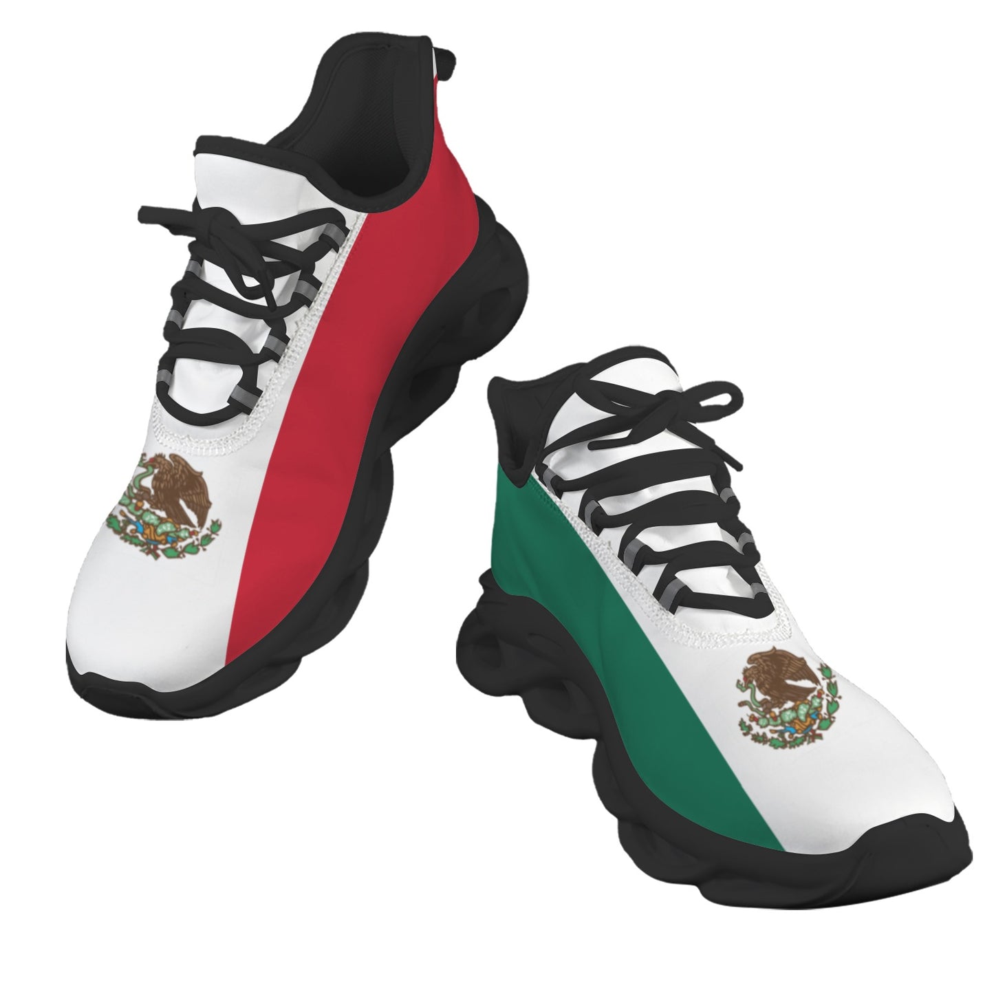 Mexico Flag Inspired Men's Twisted Sole Sneakers