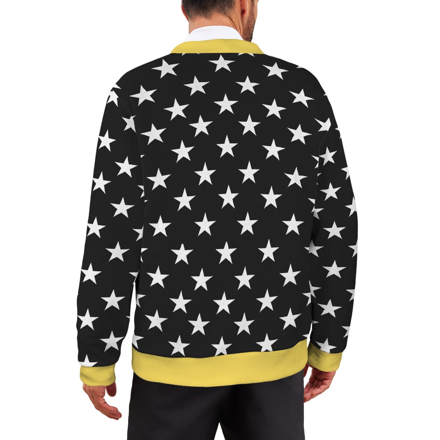 Thin Gold Line Flag Inspired Men's Cardigan