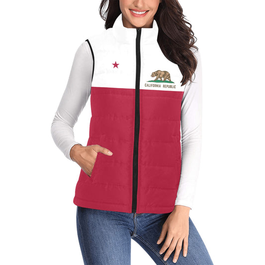 California Flag Inspired Women's Padded Vest