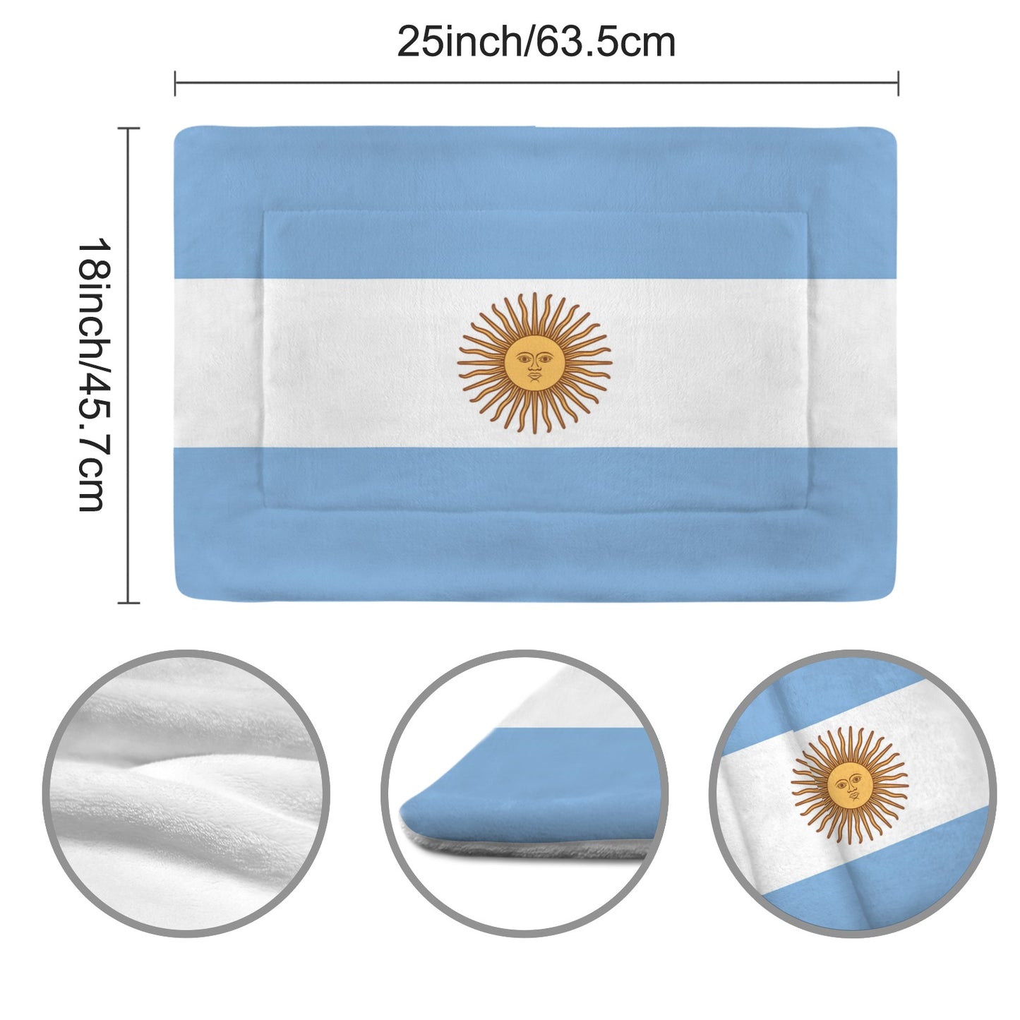 Argentina Flag Inspired Pet Mat 25x18inch (Made in the USA)