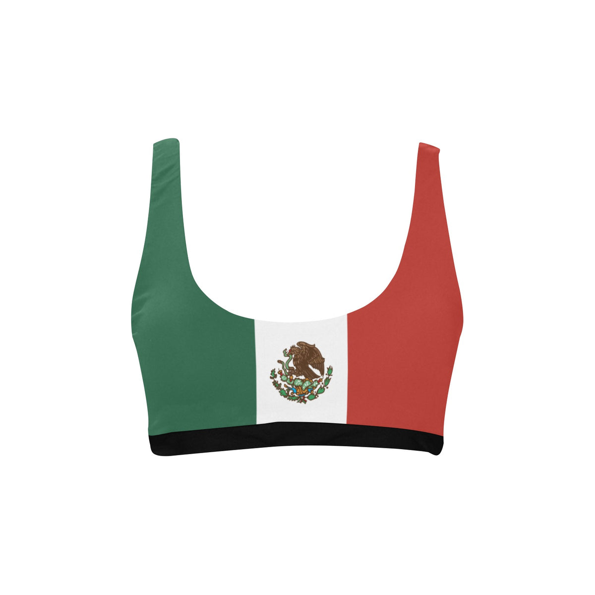 Mexico Flag Inspired Sport Bikini Top