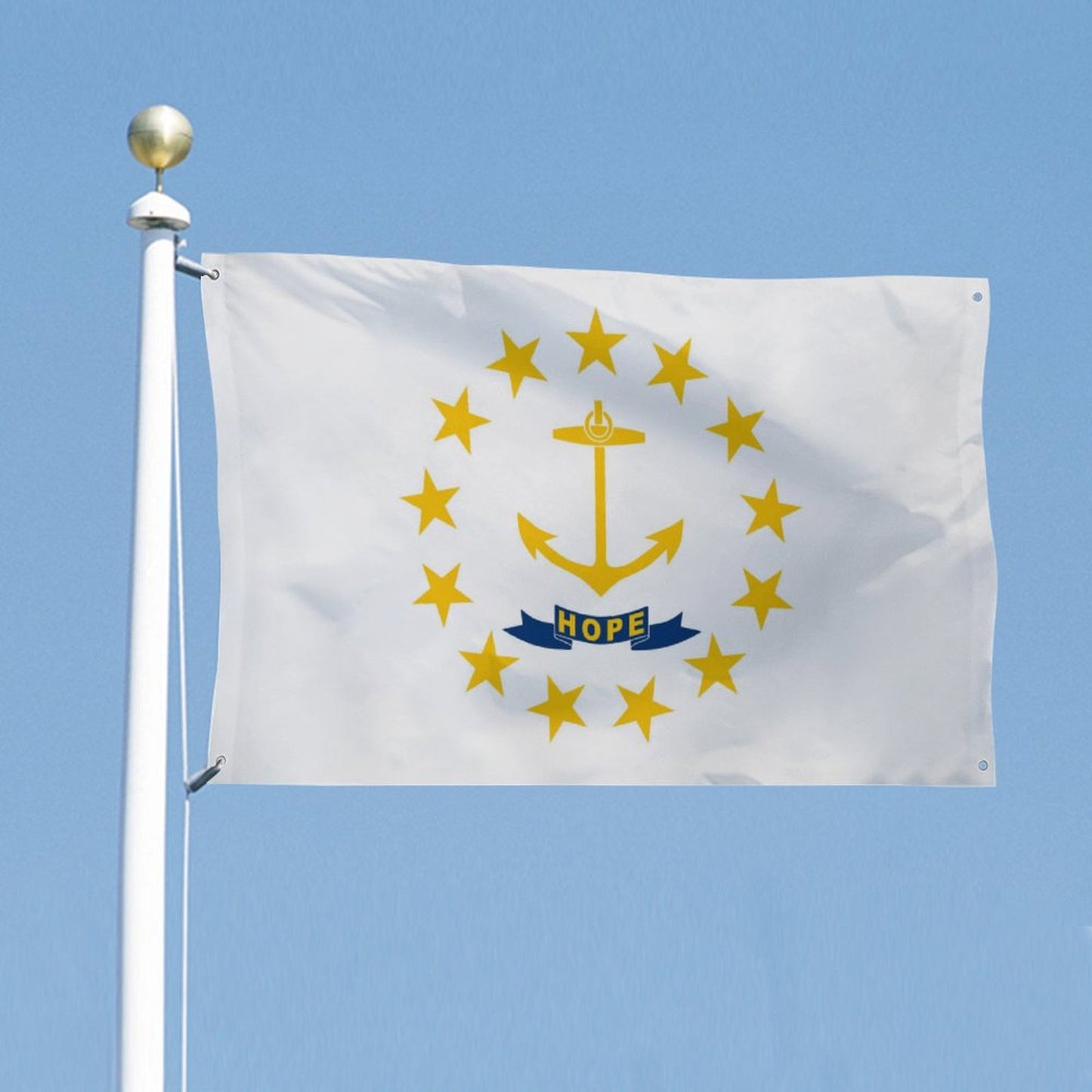 Rhode Island Flag Inspired Wall Mount Flag with Four Grommets (35x59 in)