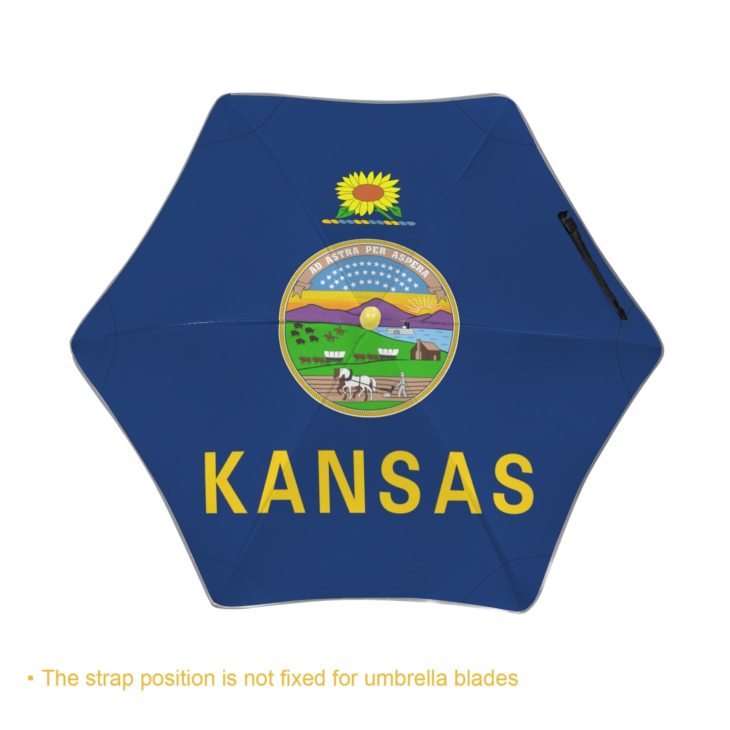 Kansas Flag Inspired Kids Safe Round Corner Umbrella