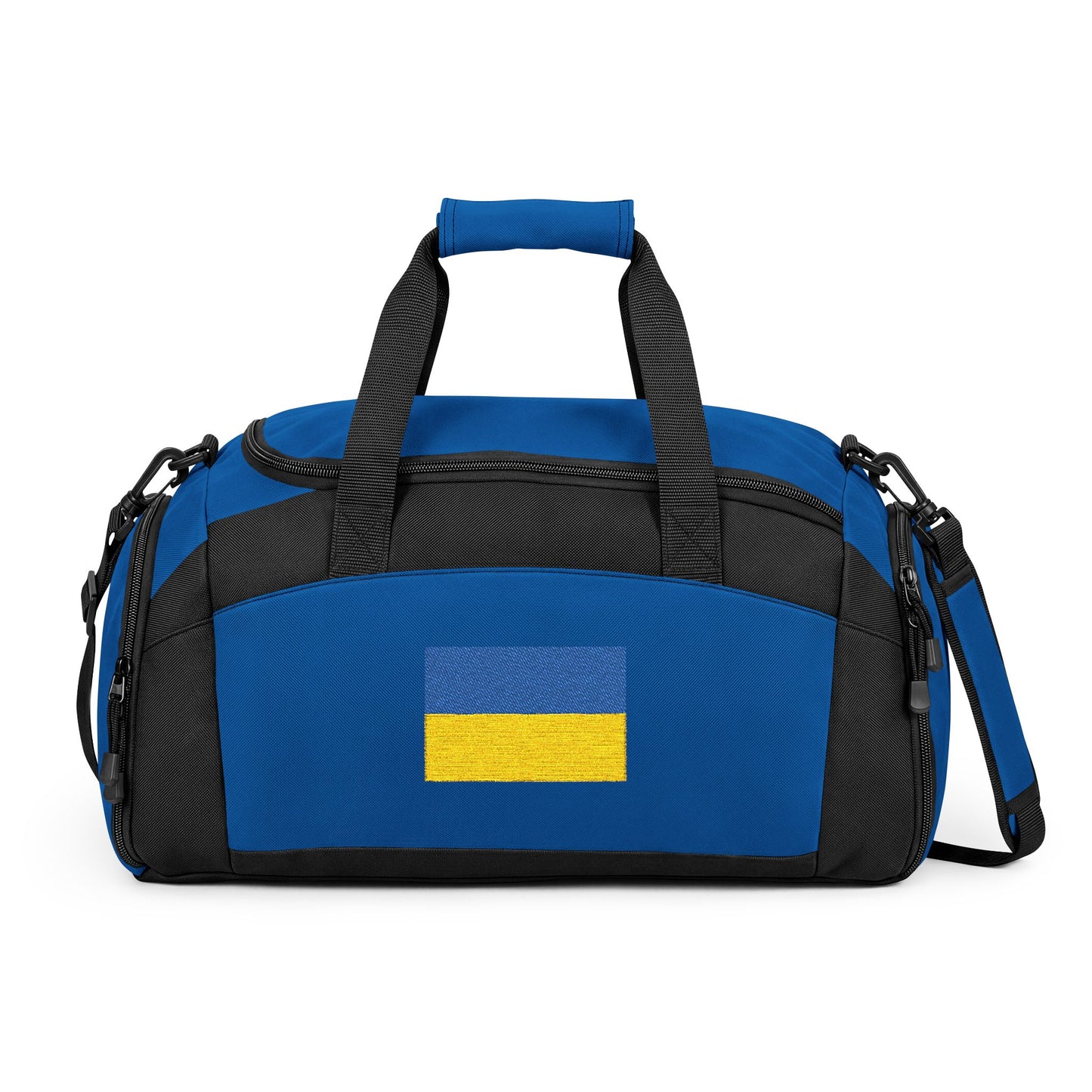 Ukraine Flag Gym Bag — Black Duffle with Embroidered Ukraine Flag