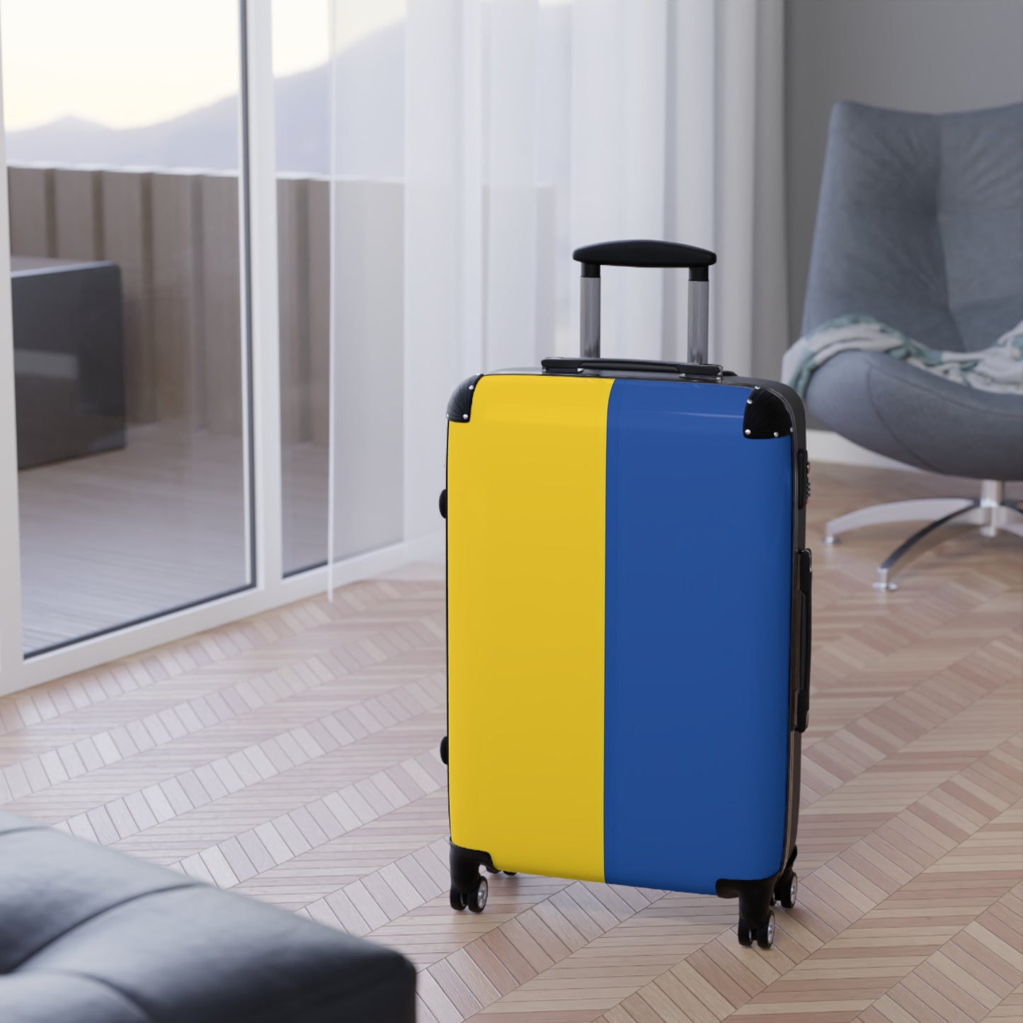 Ukraine Flag Inspired Suitcase