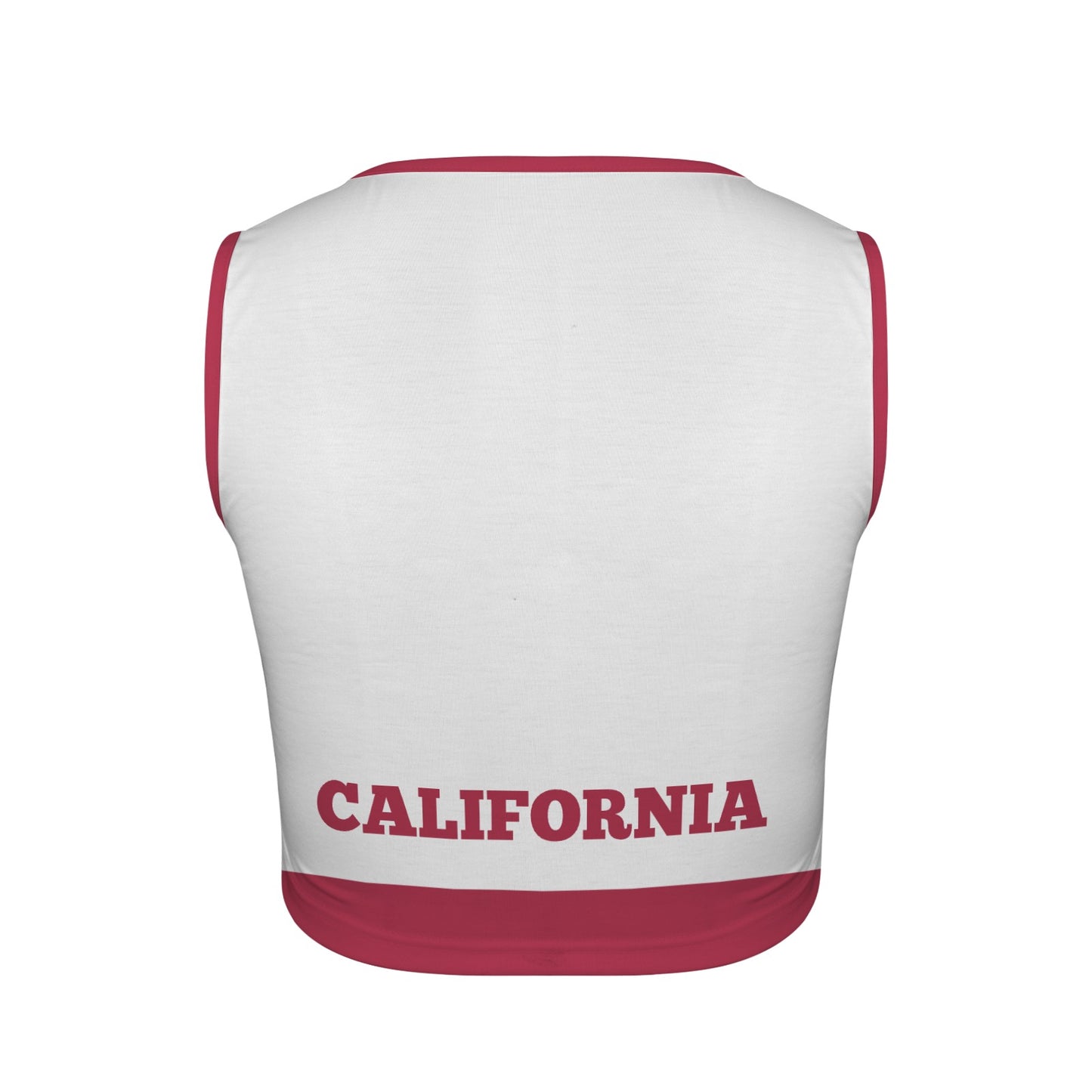 California Flag Inspired Square Neck Crop Tank Tops
