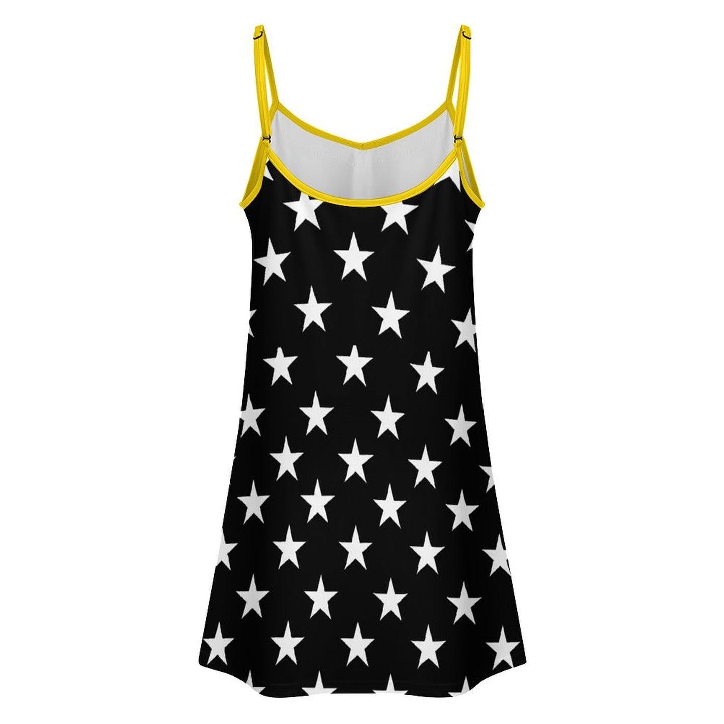 Thin Gold Line Flag Inspired Lace Trim Camisole Nightgown