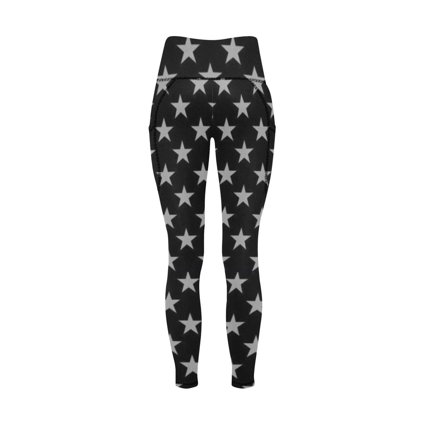 Thin Blue Line Flag Inspired Eagle Women's High Waist Leggings with Pockets