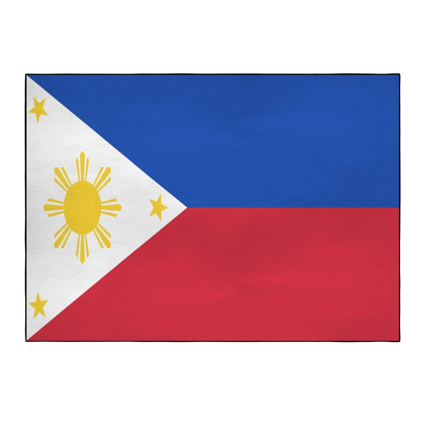 Philippines Flag Inspired 84x60 Inch Area Rug with Black Binding (Made in the USA)