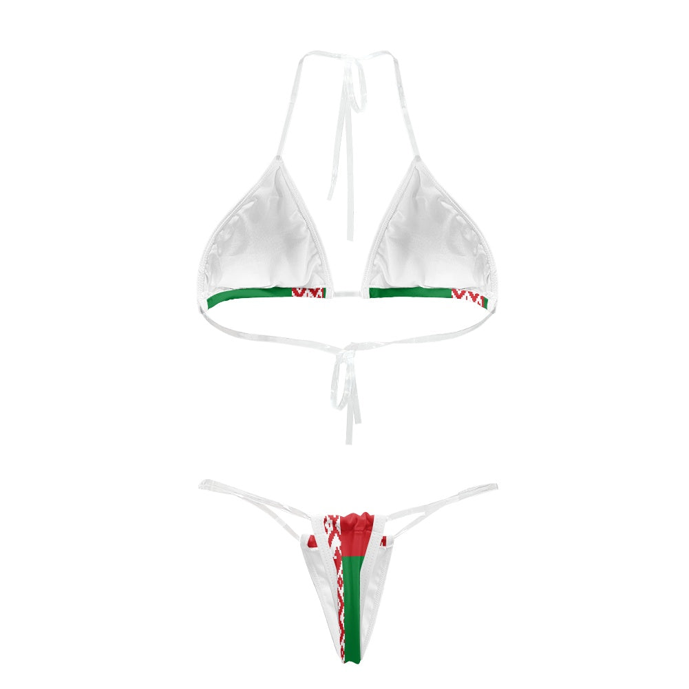 Belarus Flag Inspired Transparent String Bikini