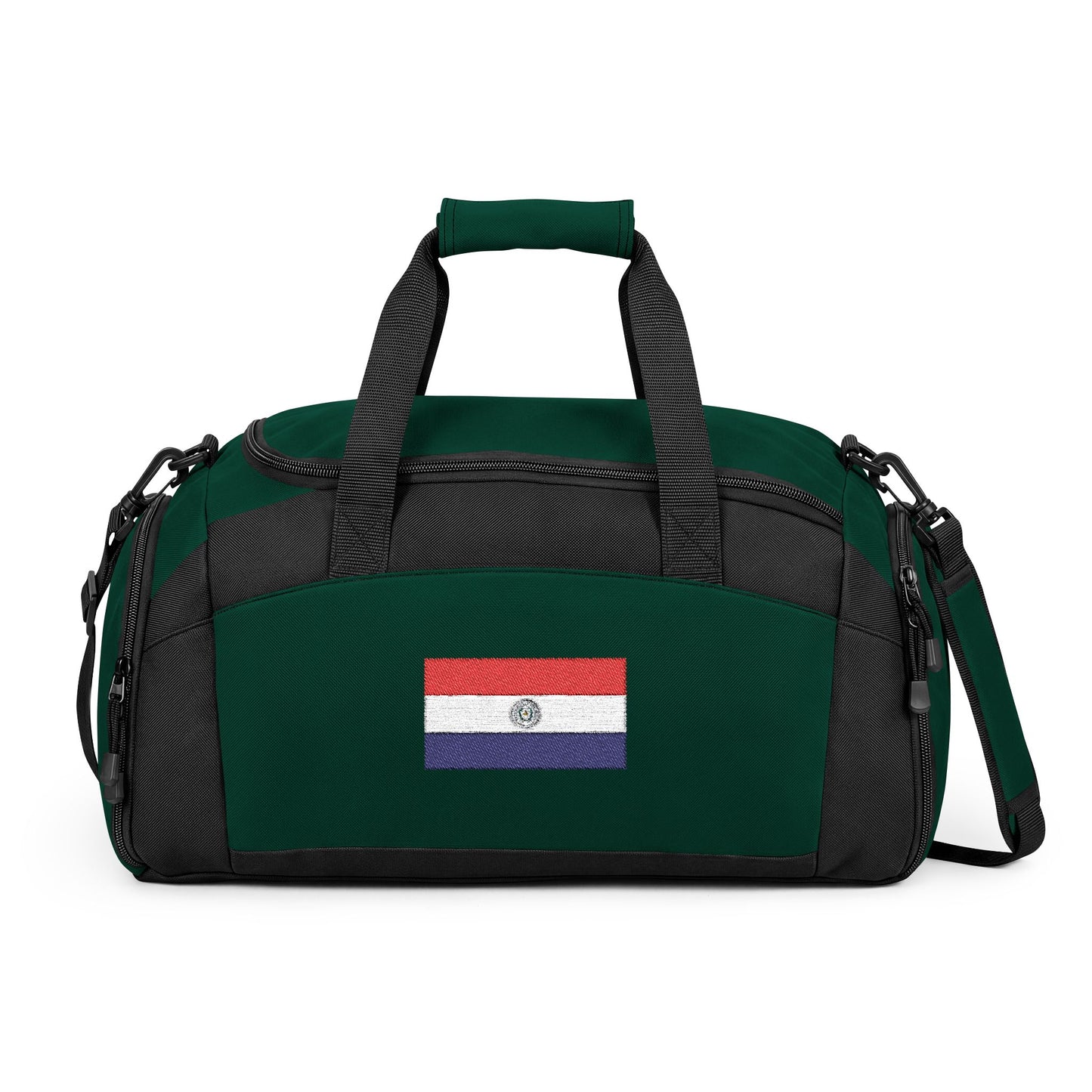 Paraguay Flag Gym Bag — Black Duffle with Embroidered Paraguay Flag