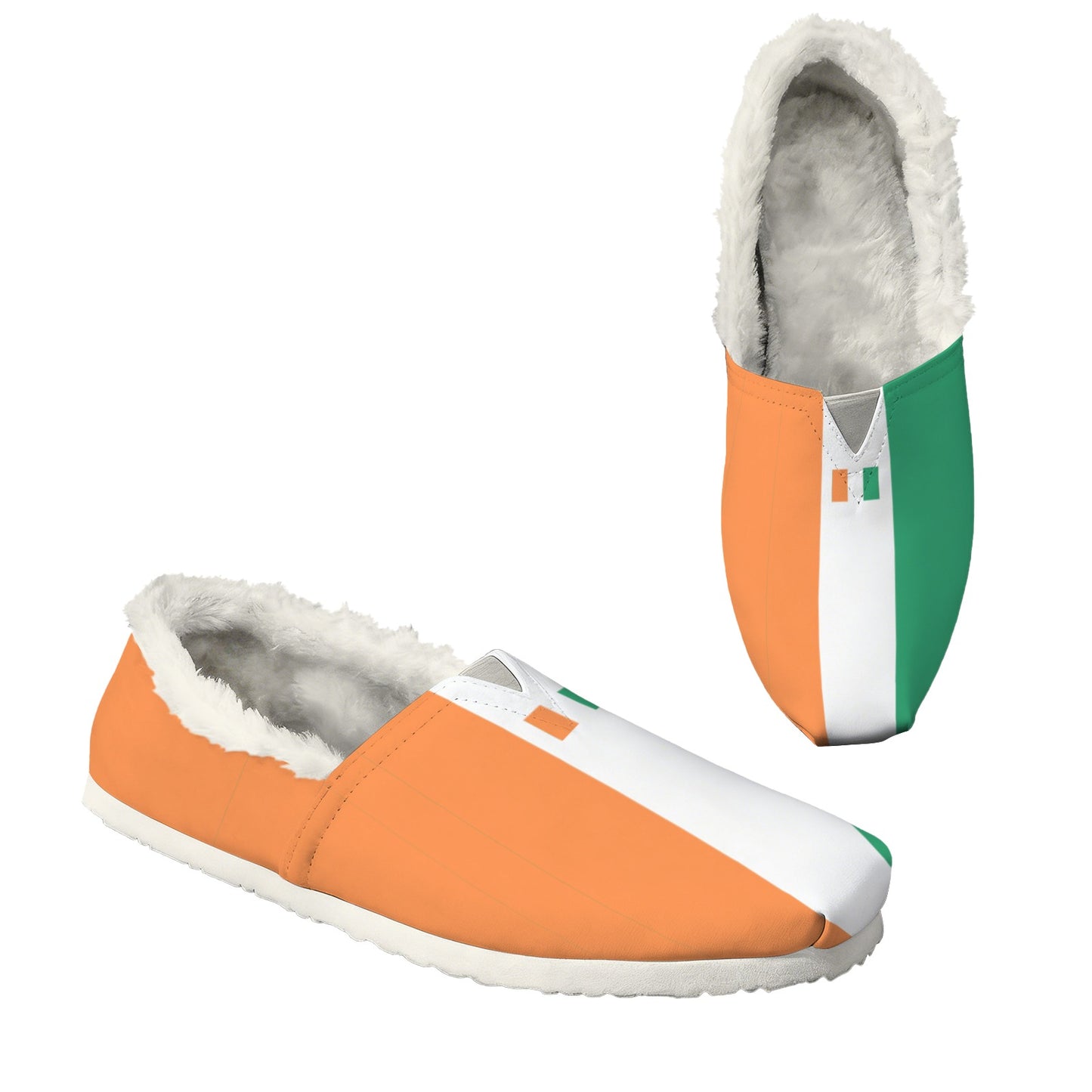 Ireland Flag Inspired Women's Fleece-Lined Canvas Slip-On