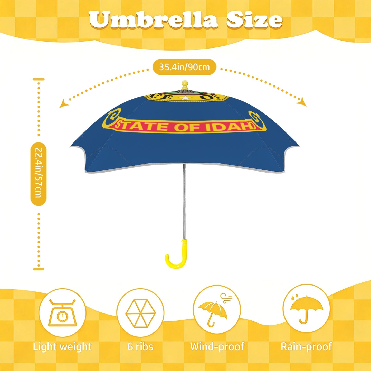 Idaho Flag Inspired Kids Safe Round Corner Umbrella