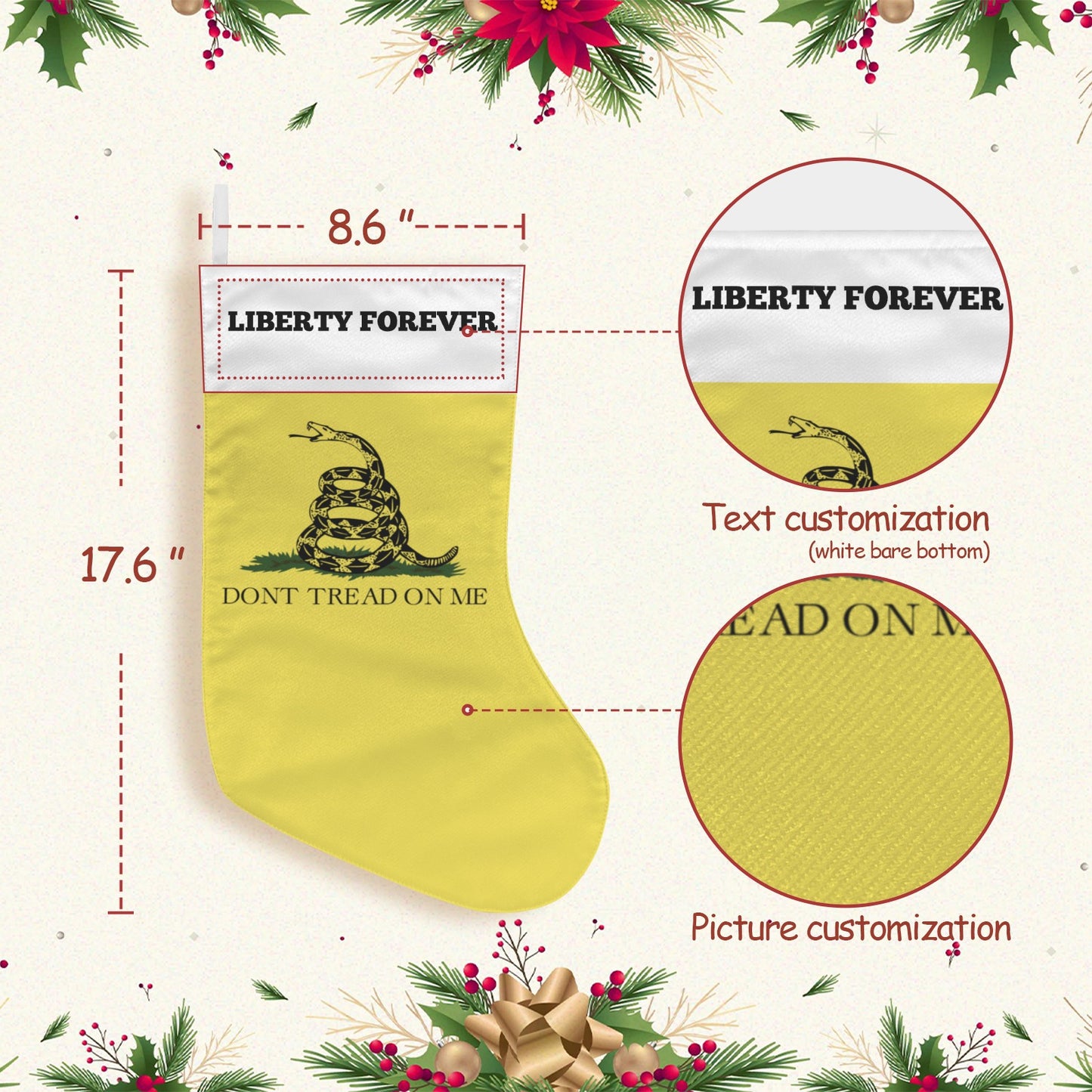 Gadsden Flag Christmas Stocking(Made in USA)