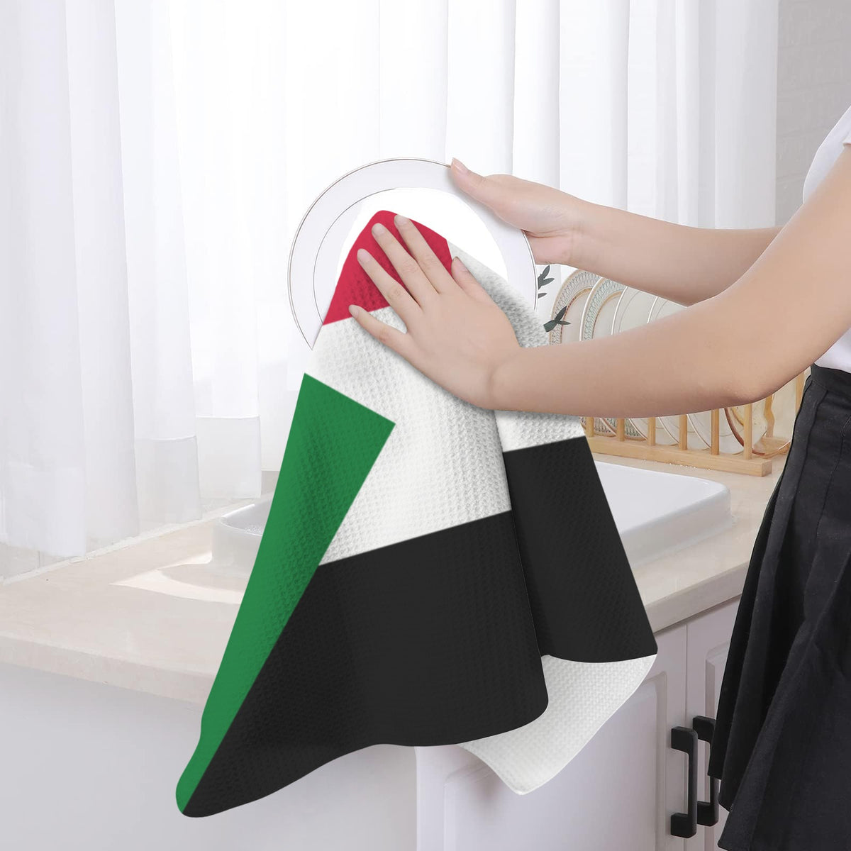 Sudan Flag Inspired Kitchen Towel 40X60cm (Pack of 2) | Printed In the USA