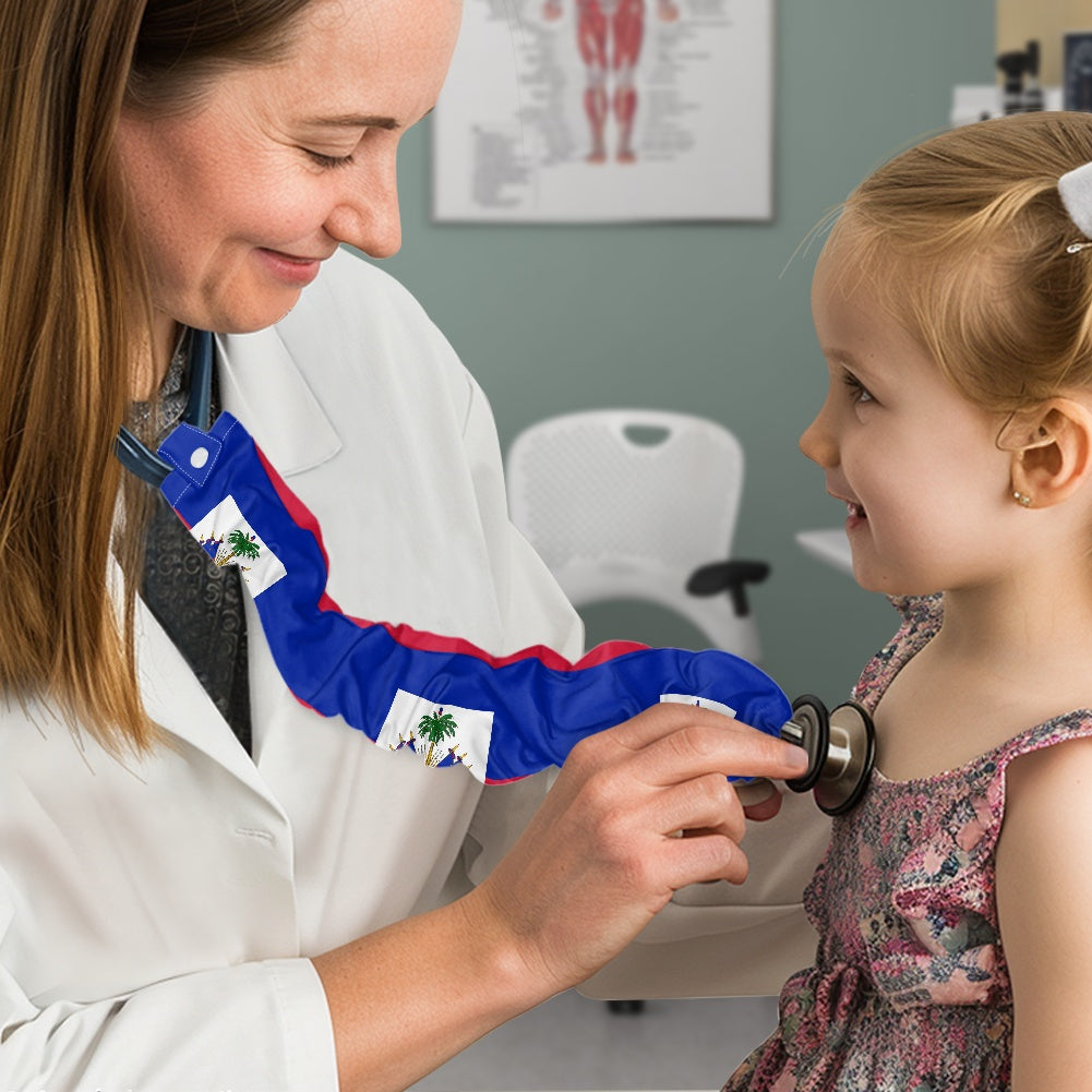 Haiti Flag Inspired Stethoscope Protective Cover