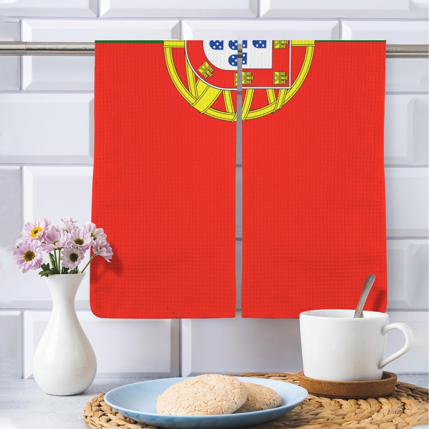 Portugal Flag Inspired Kitchen Towel 40X60cm (Pack of 2) (Made in the USA)