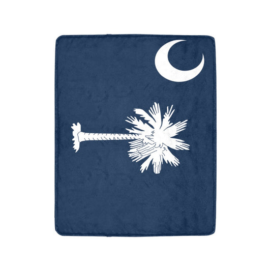 Blue flag with palm tree, crescent moon, Luv My Flag.