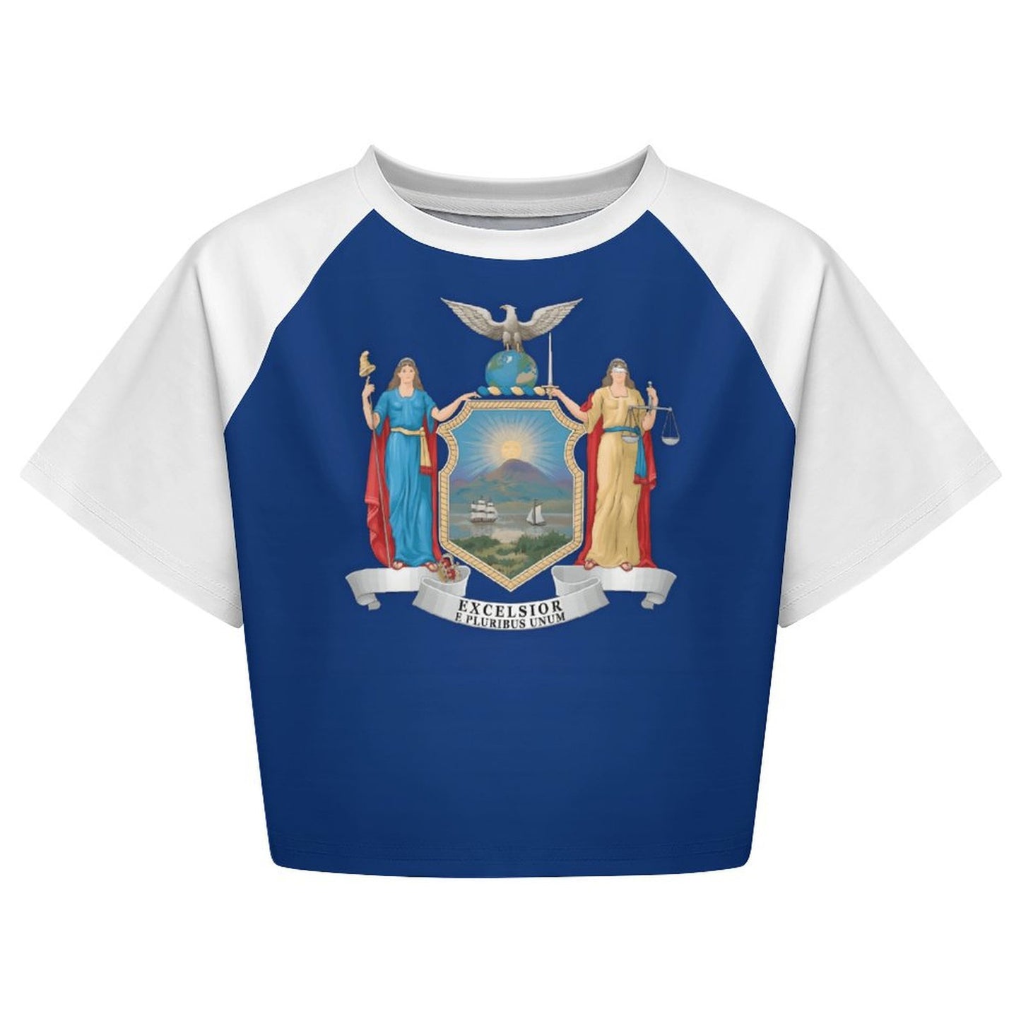 New York Flag Inspired Women's Cropped Shirt