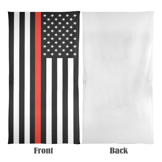 Thin Red  Line Flag Beach Towel 31"x71" (Made in USA)