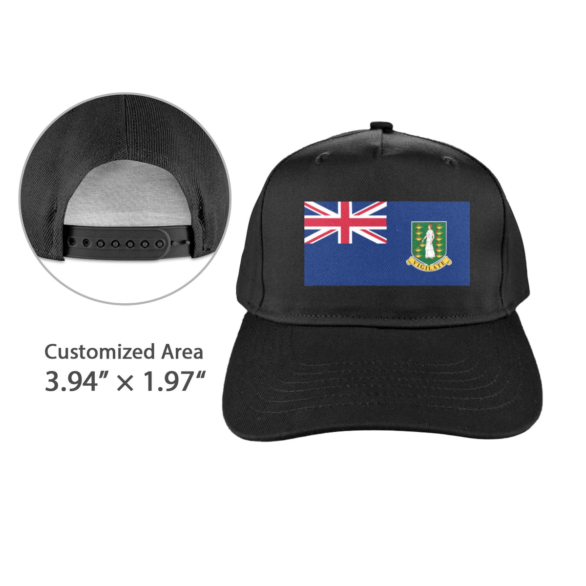 Virgin Islands Flag (British) Baseball Cap | Printed in the  USA