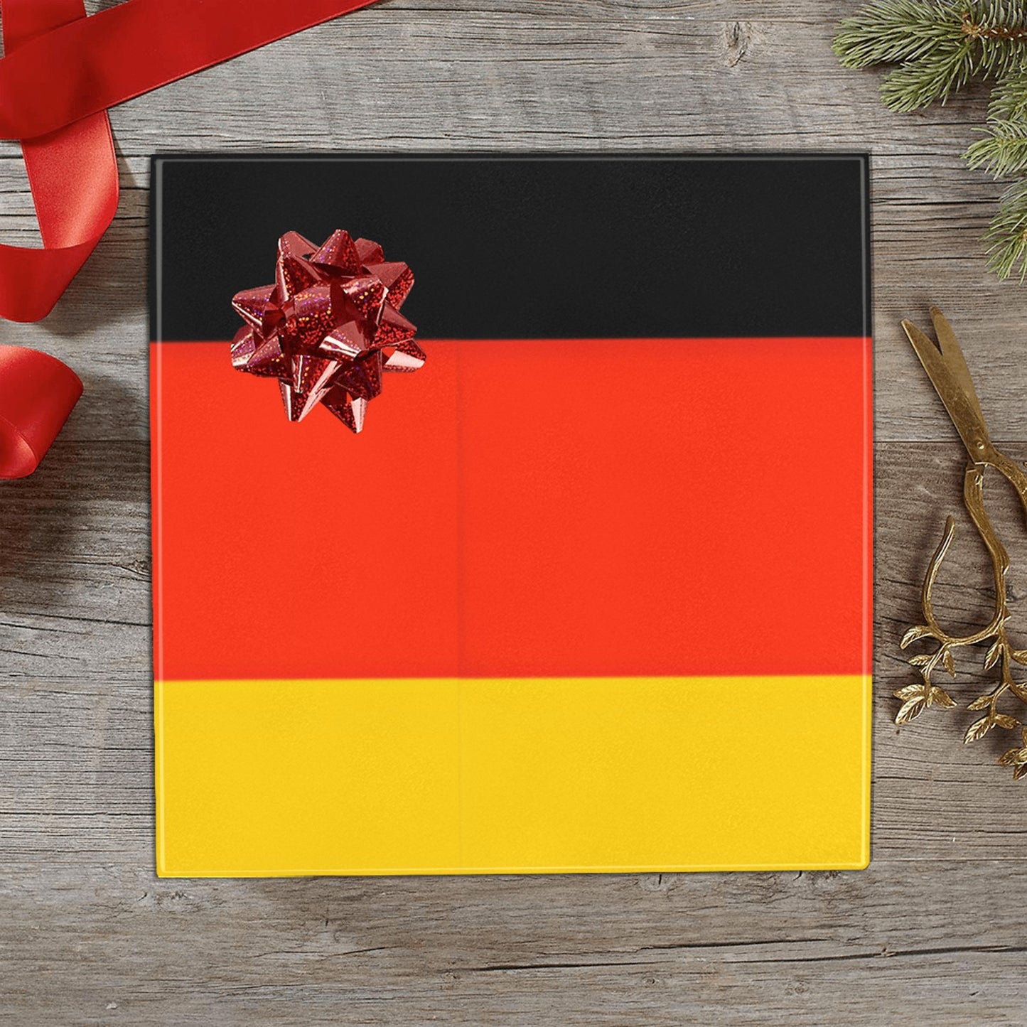 Germany Flag Inspired Custom Gift Wrapping Paper 58"x 22.5" (4 Rolls)