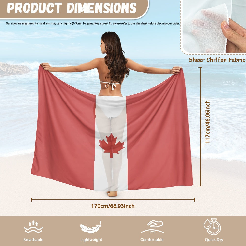 Canada Flag Inspired Bikini Cover-Up