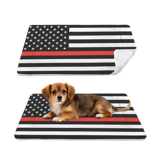 Thin Red Line Flag Inspired Pet Mat 25x18inch (Made in the USA)