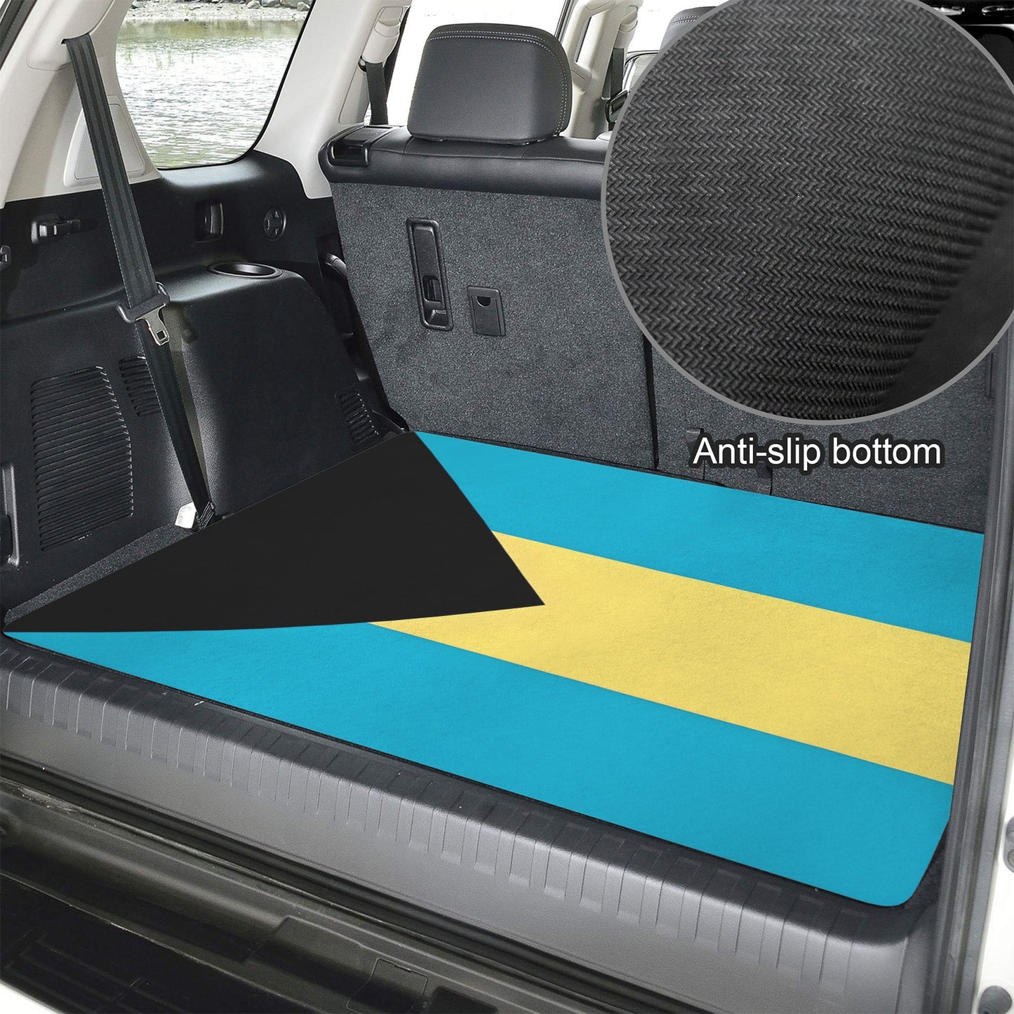 Bahamas Flag Inspired Car Trunk Mat 100 × 75 cm / 39.4 × 30 in Printed in the USA