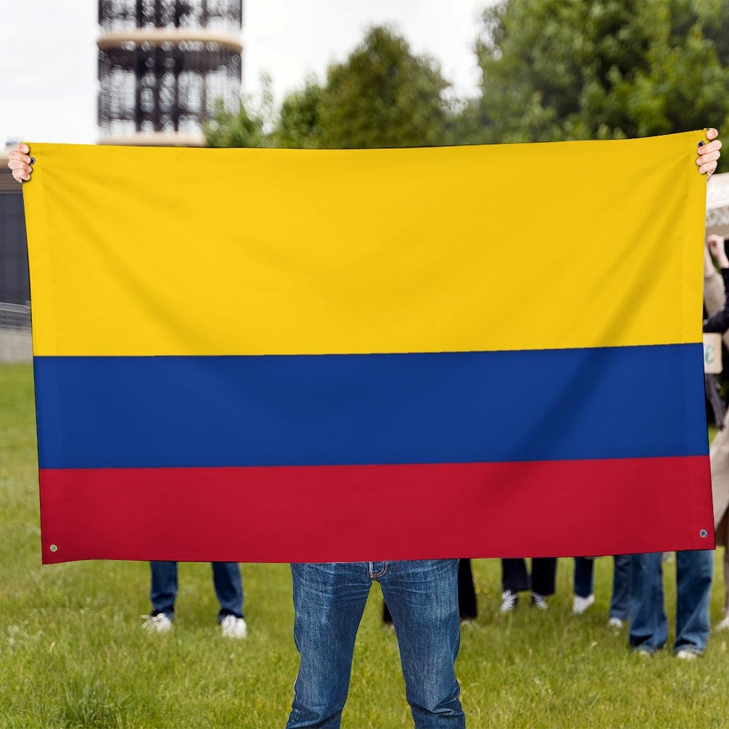 Colombia Flag Inspired Wall Mount Flag with Four Grommets (35x59 in)
