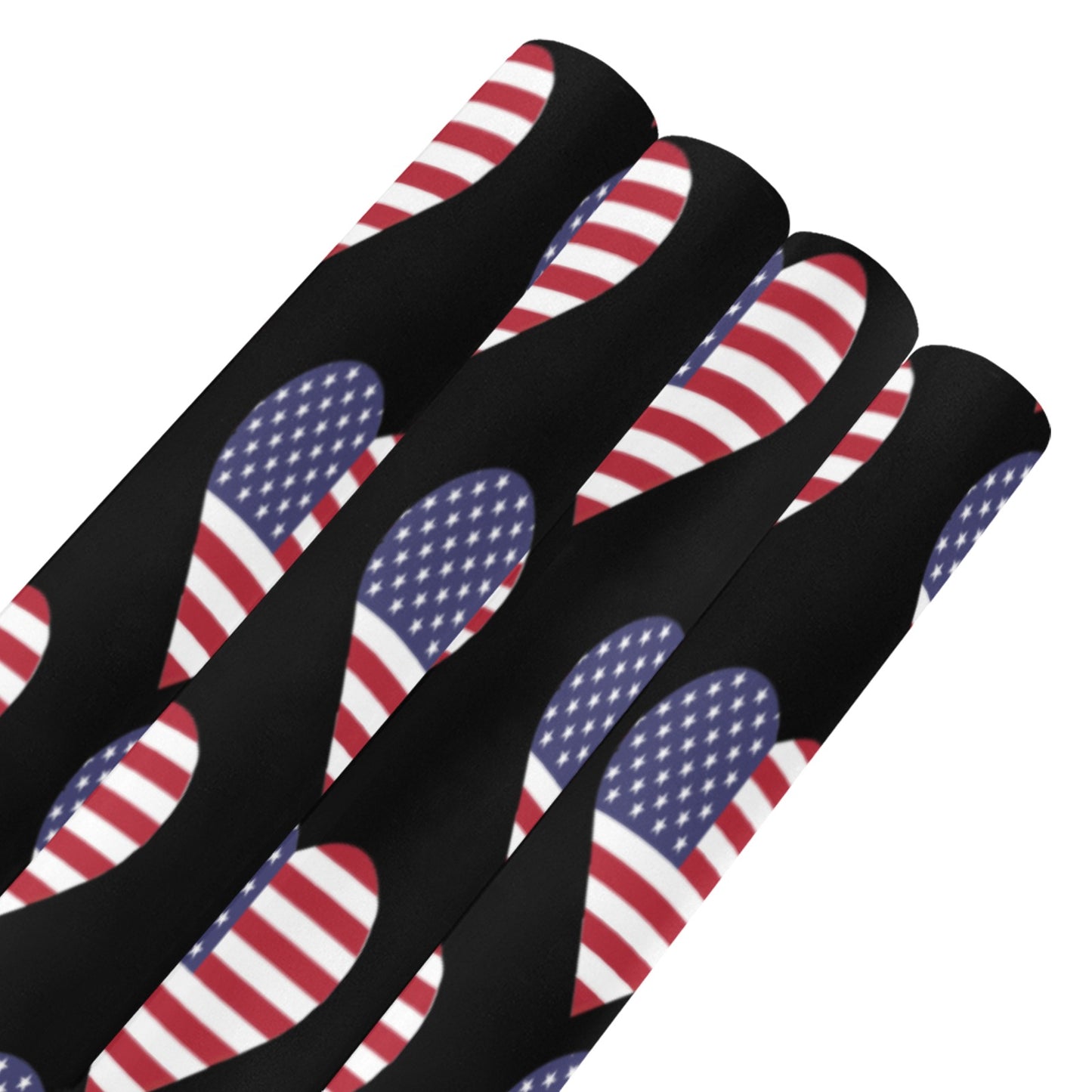 USA/American Flag Inspired Heart Pattern Custom Gift Wrapping Paper 58"x 22.5" (4 Rolls)