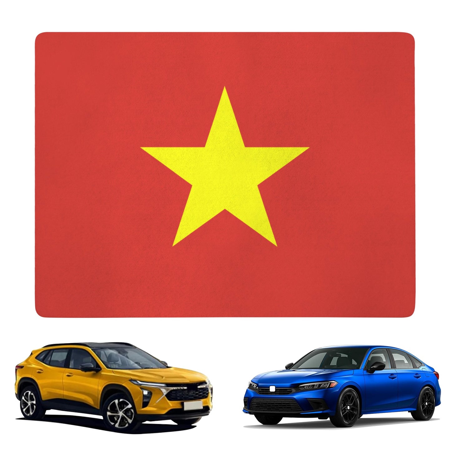 Vietnam Flag Inspired Car Trunk Mat 100 × 75 cm / 39.4 × 30 in Printed in the USA