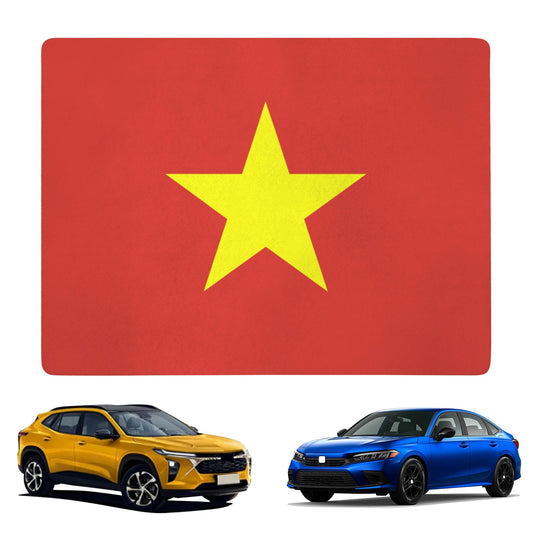 Vietnam Flag Inspired Car Trunk Mat 100 × 75 cm / 39.4 × 30 in Printed in the USA