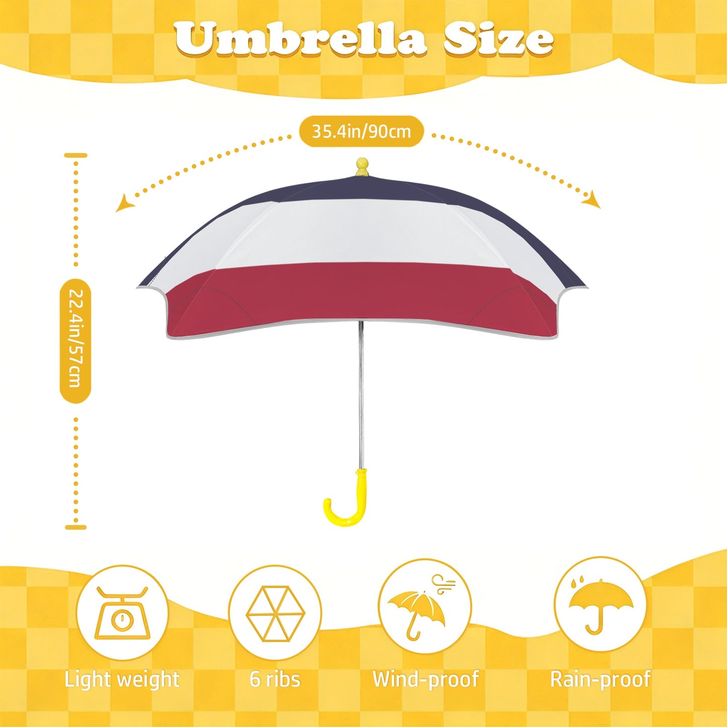 Thailand Flag Inspired Kids Safe Round Corner Umbrella