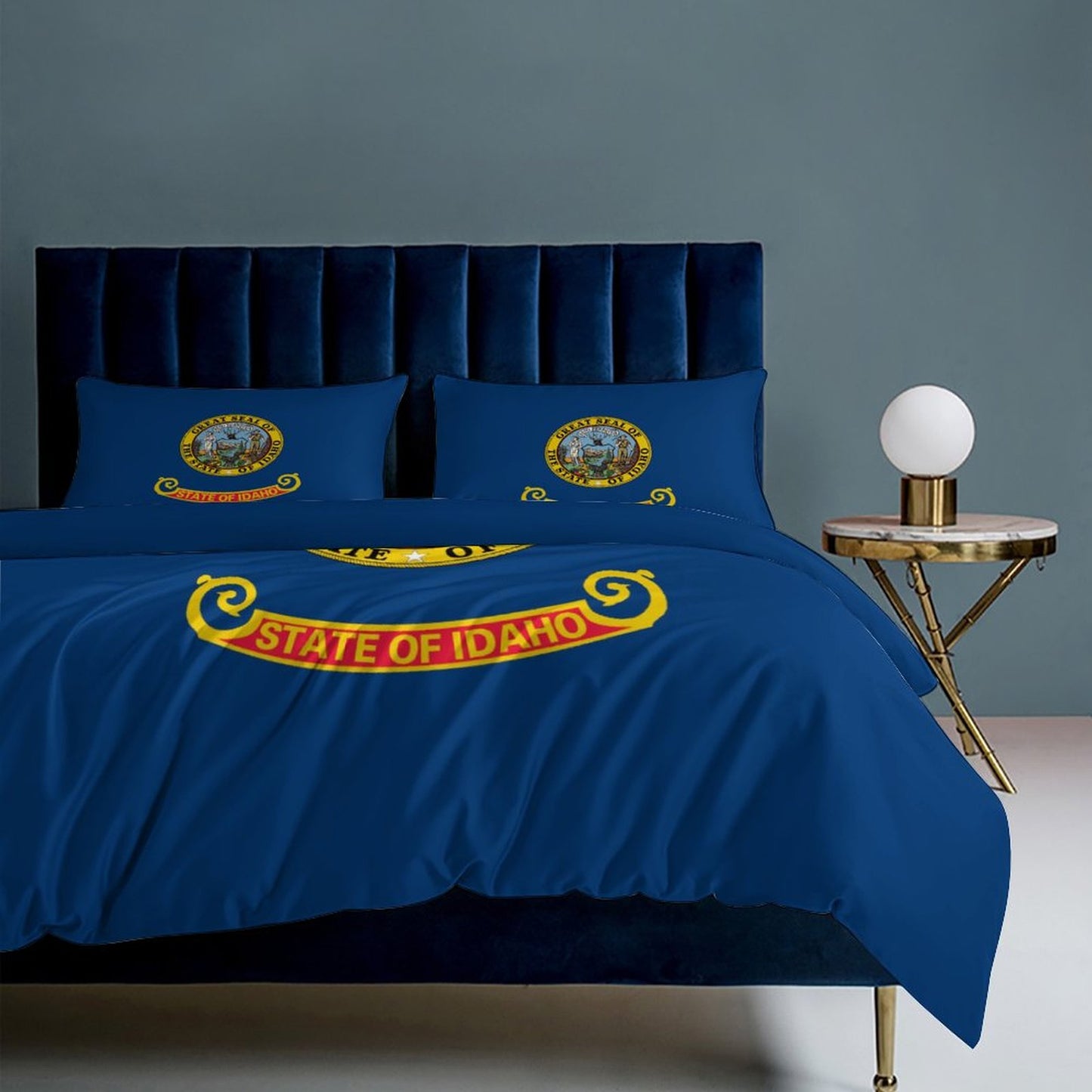Idaho Flag Inspired 3-Piece Bedding Set (1 Duvet Cover + 2 Pillow Shams) – 102"×90"
