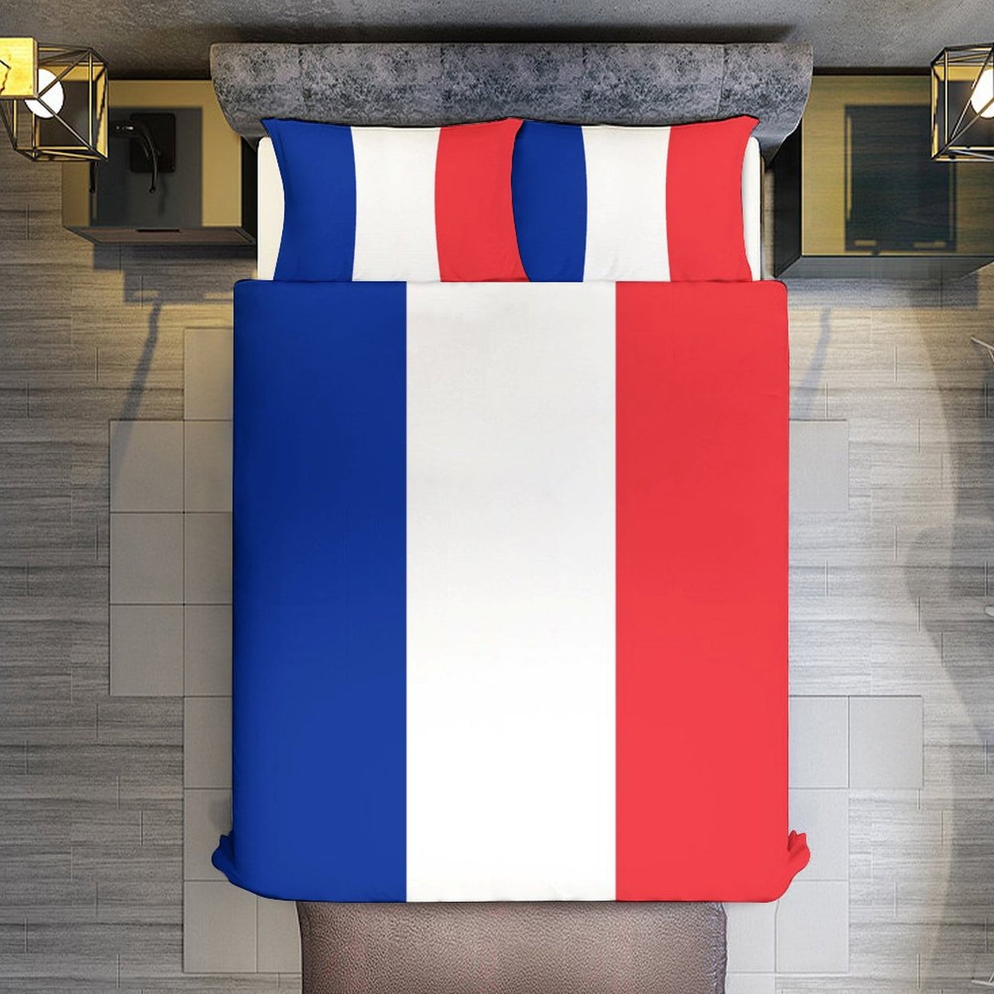 France Flag Inspired 3-Piece Bedding Set (1 Duvet Cover + 2 Pillow Shams) – 102"×90"