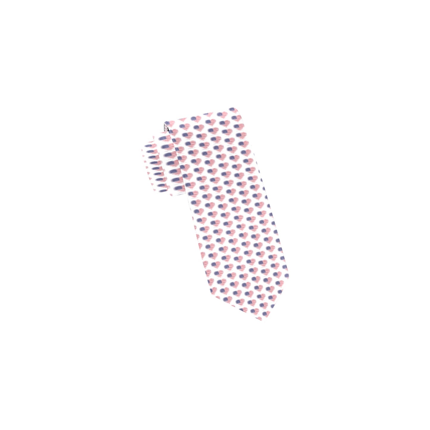 USA/American Flag Inspired Heart Pattern Classic Necktie (Two Sides)