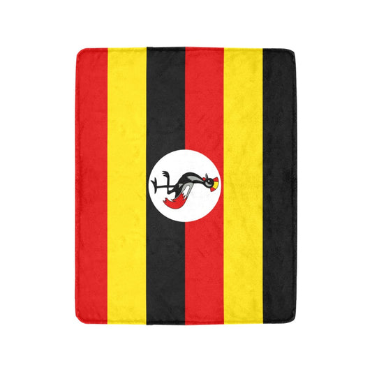 [Luv My Flag] blanket featuring Uganda flag design, rectangular.