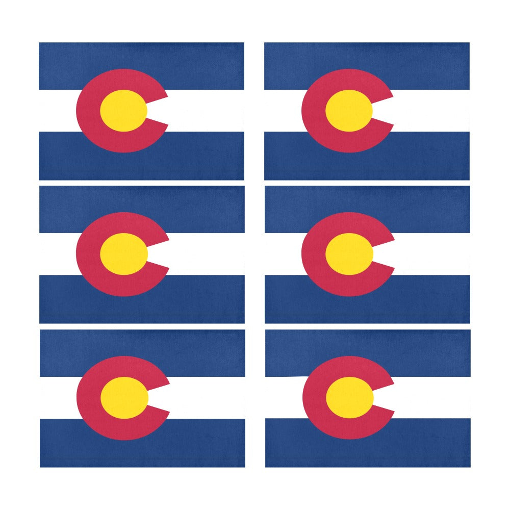 Colorado Flag Placemats 12" x 18" (Set of 6)