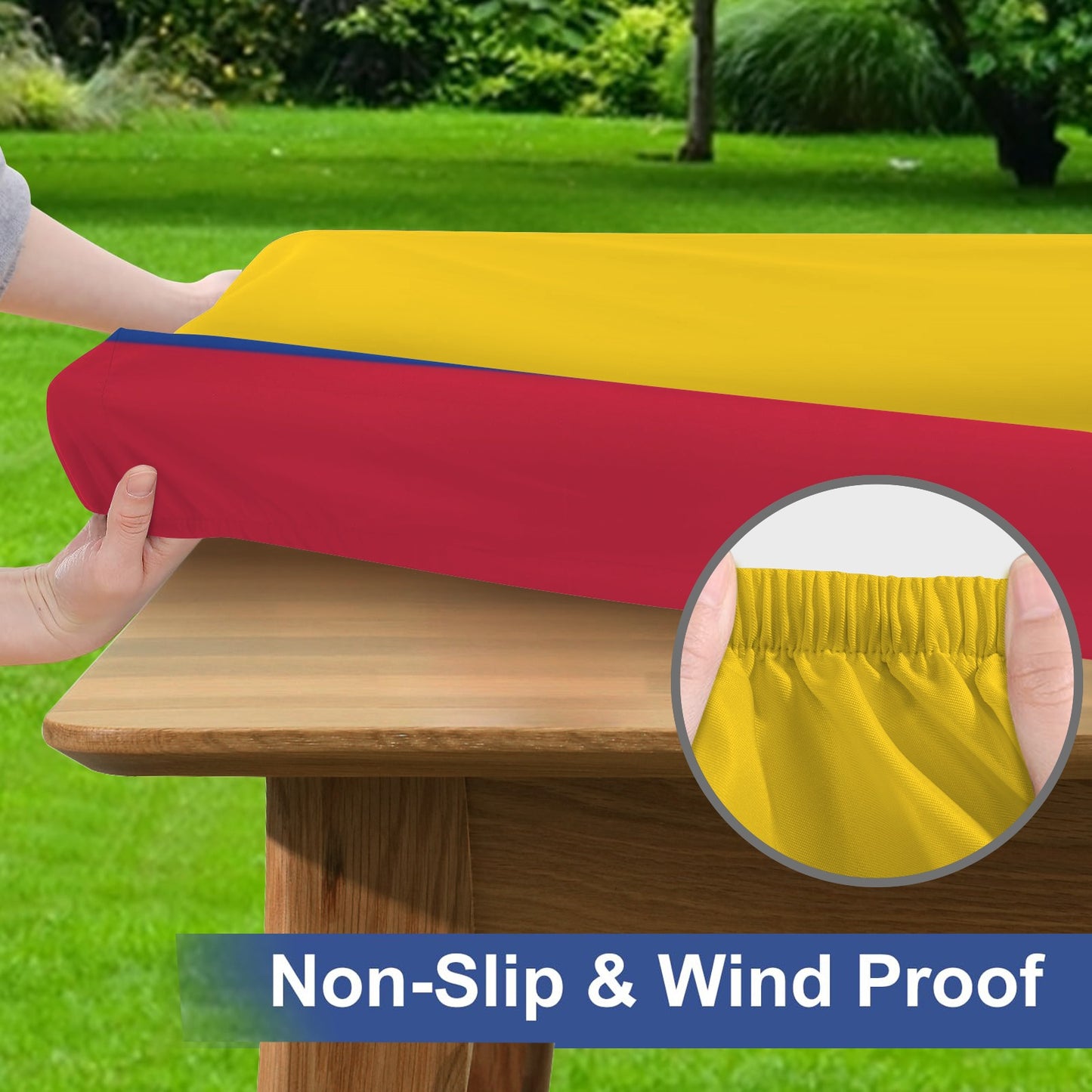 Colombia Flag Picnic Table Cover (72" x 30") (Made in the USA)