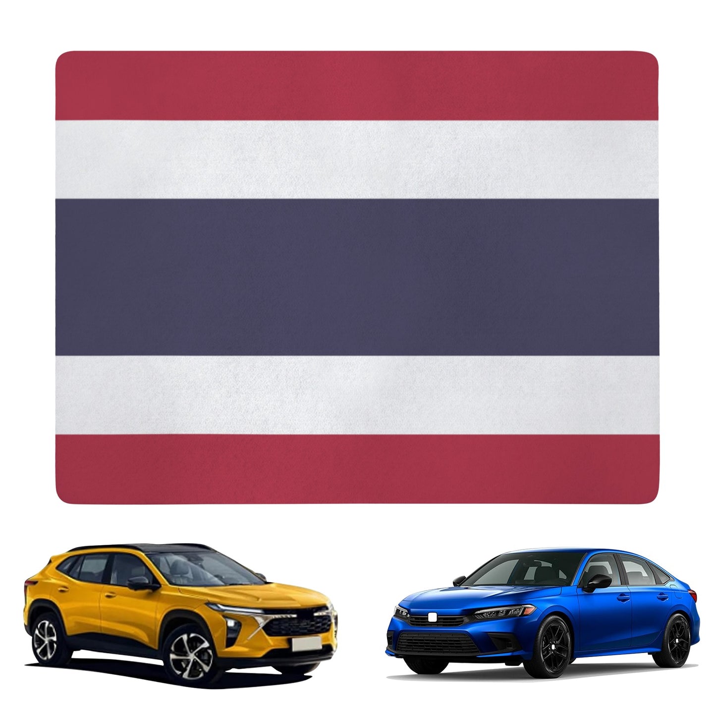 Thailand Flag Inspired Car Trunk Mat 100 × 75 cm / 39.4 × 30 in Printed in the USA