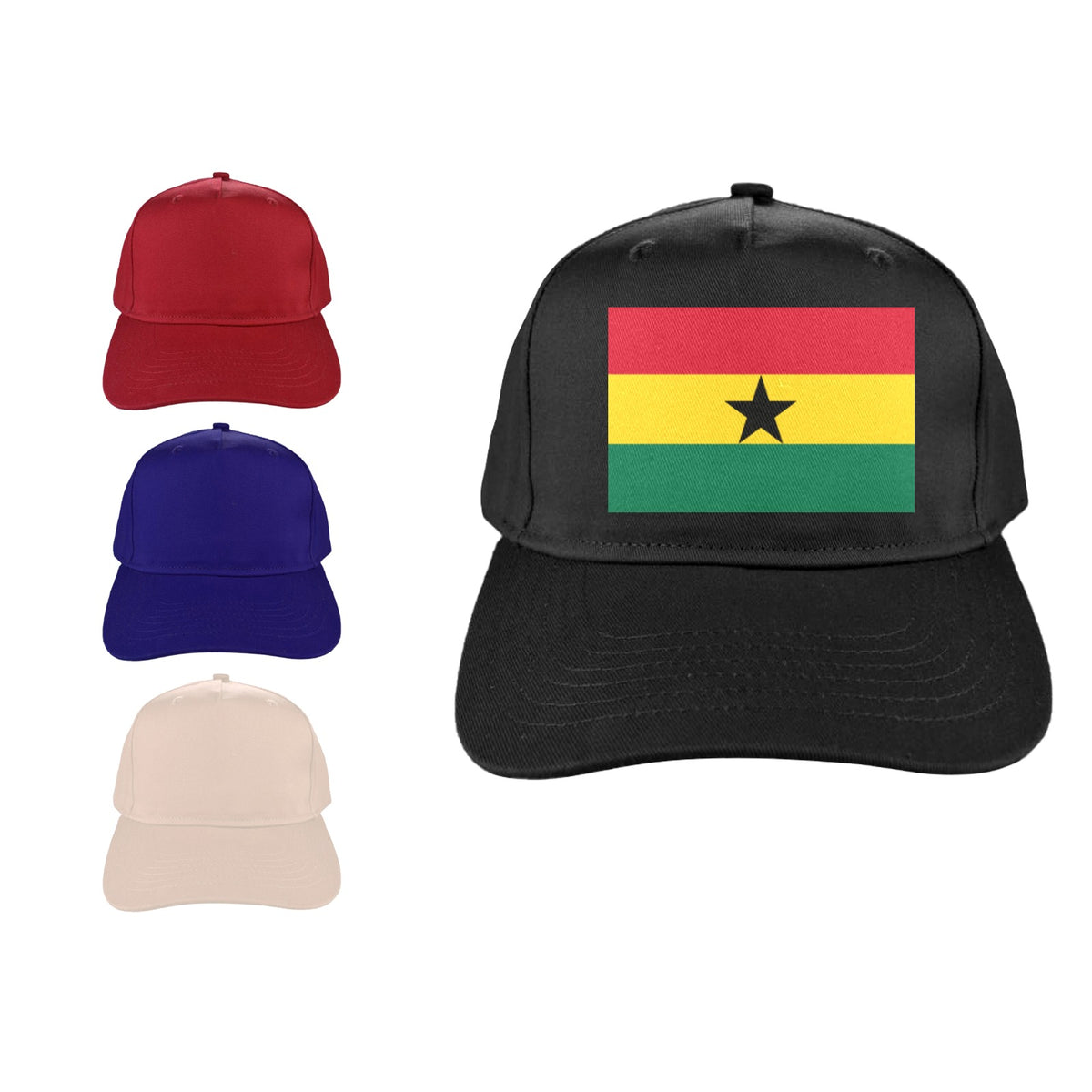 Ghana Flag Inspired Baseball Cap | Printed in the USA
